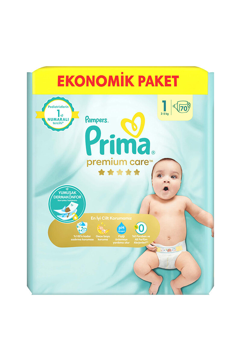 Prima Premium Care Eko (1) Yenidoğan 2-5 kg 70 Adet Bebek Bezi