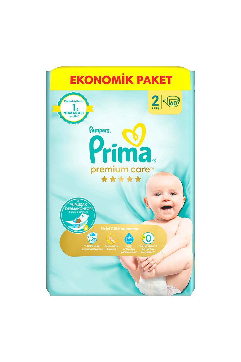 Prima Premium Care Eko (2) Mini 4-8 kg 60 Adet Bebek Bezi