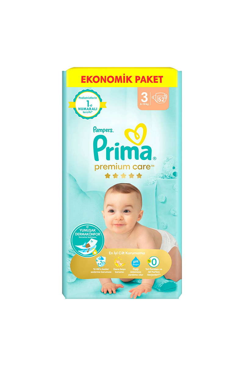 Prima Premium Care Eko (3) Midi 6-10 kg 52 Adet Bebek Bezi
