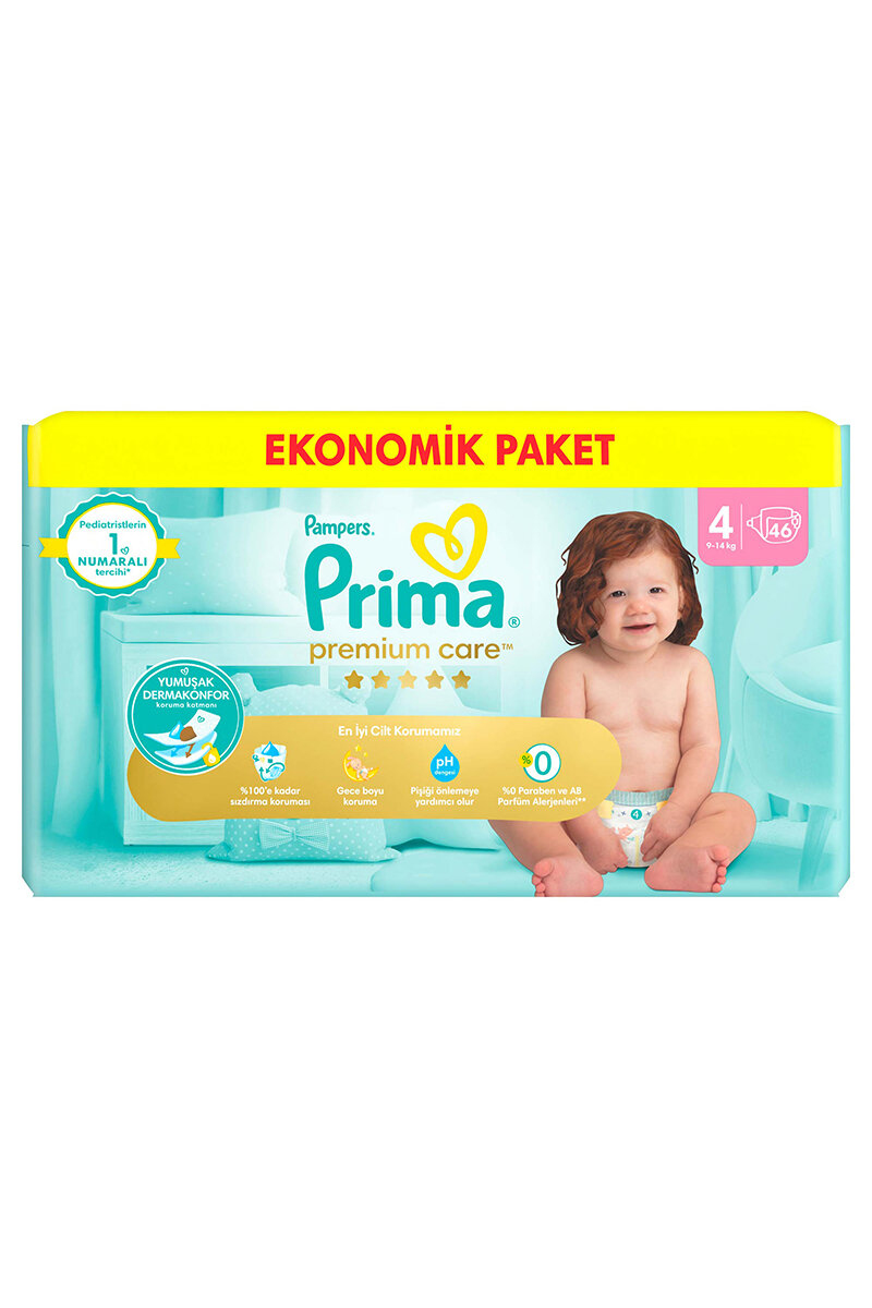 Prima Premium Care Eko (4) Maxi 9-14 kg 46 Adet Bebek Bezi
