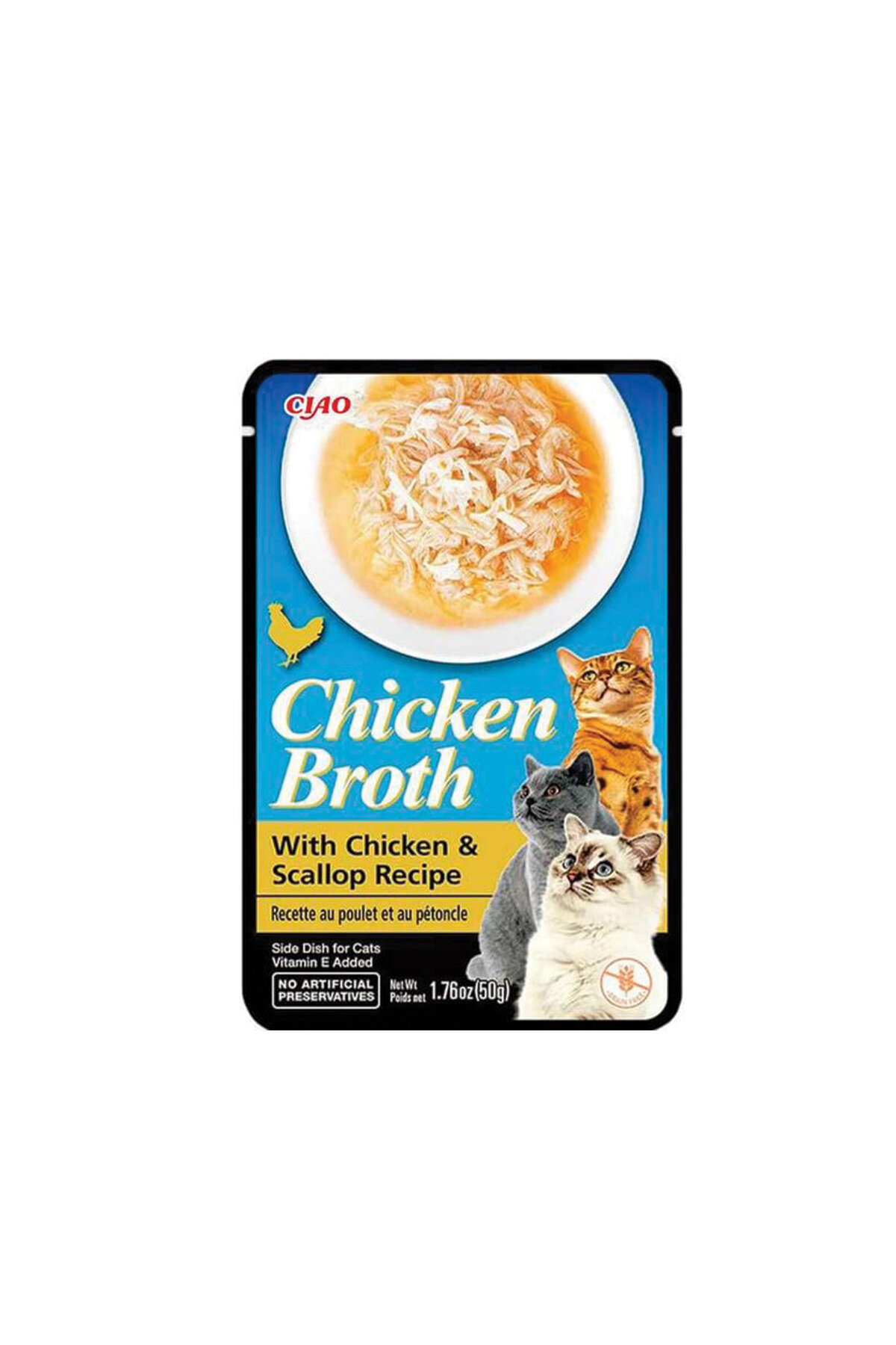 Ciao Chicken Broth Tavuk Sulu ve Deniz Taraklı Kedi Çorbası 50 Gr
