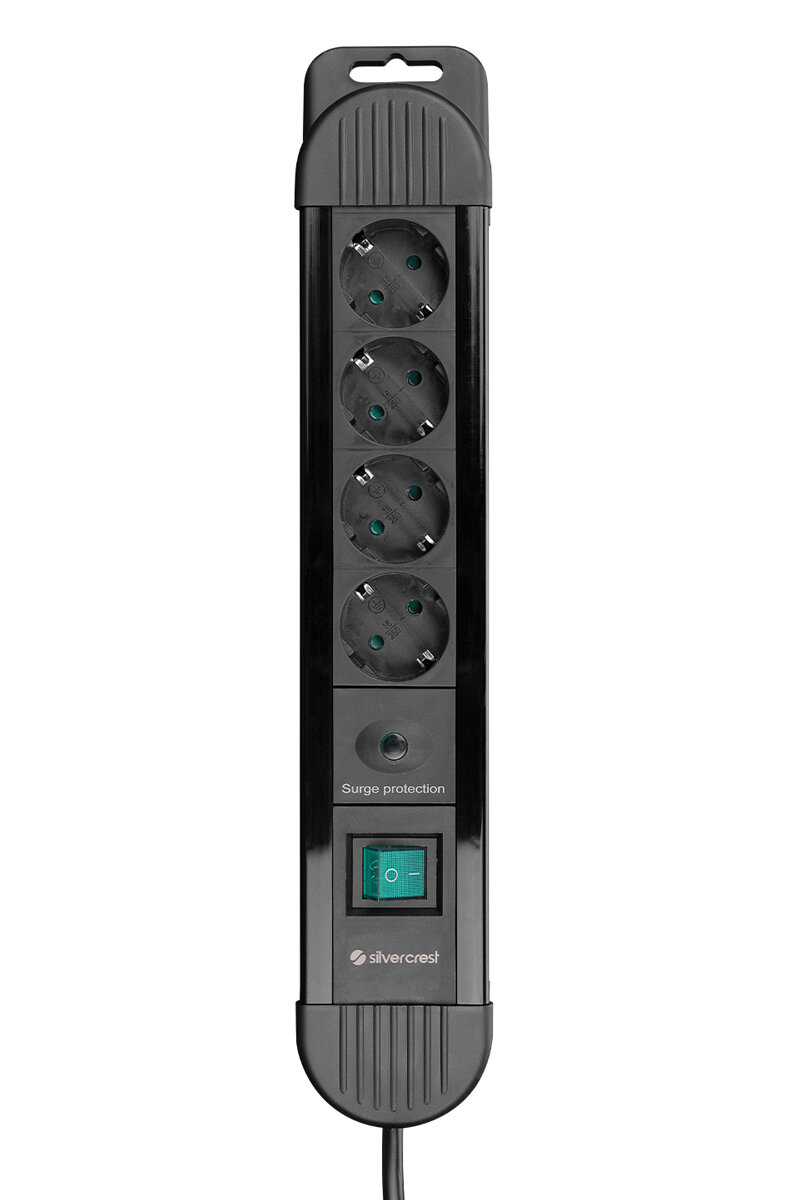 Silver Crest 4 'Lü Akım Korumalı Gri Priz 1.5 Metre