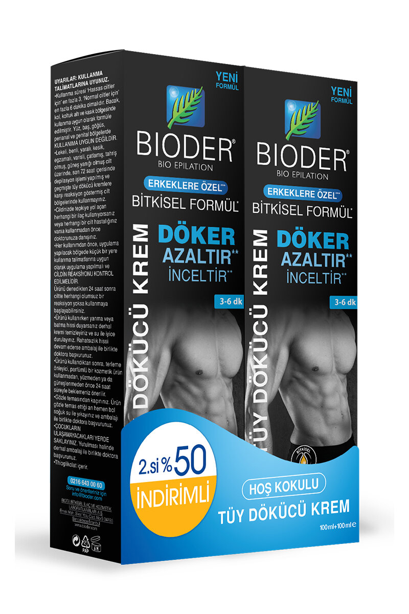 Bıoder Tüy Dökücü Krem Erkek 100 ml 2.si %50 İndirimli