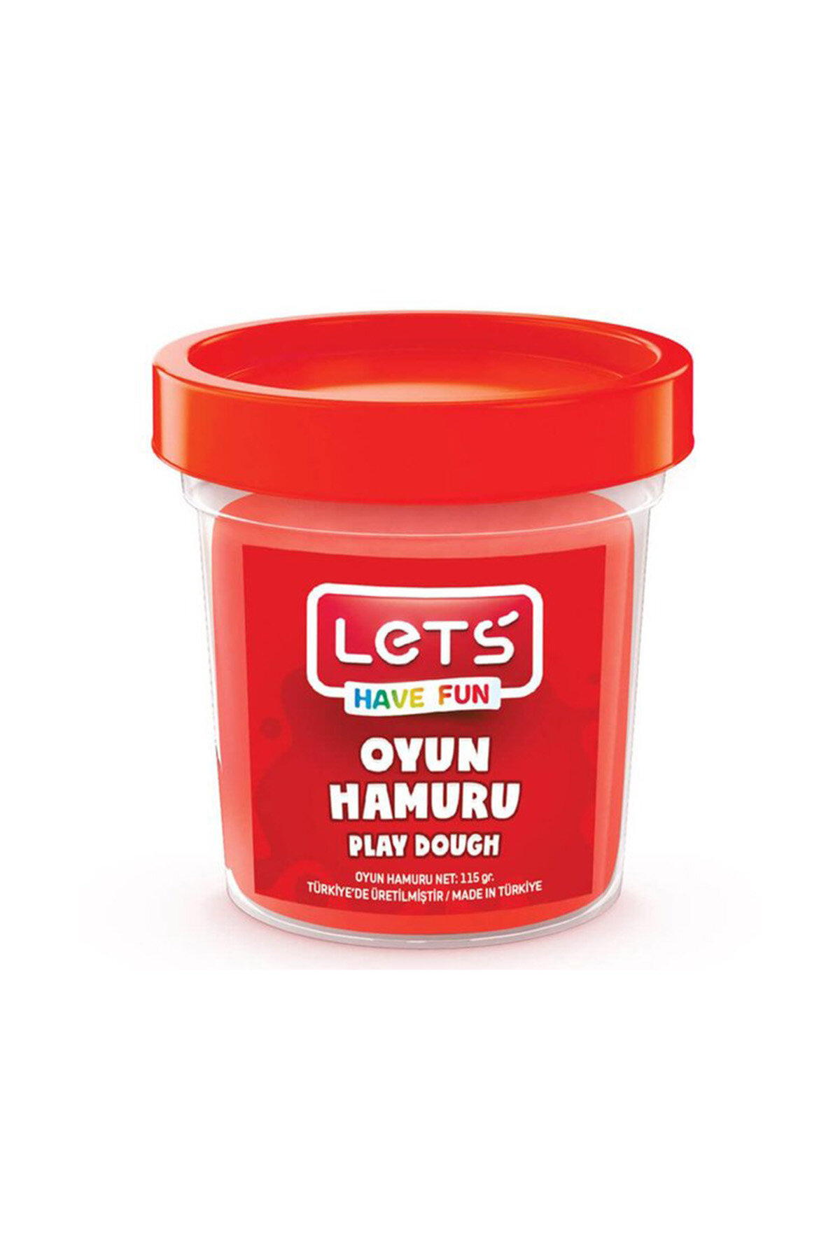LETS Tek Renk Oyun Hamuru Kırmızı 115 gr.(Şeffaf Bardak)