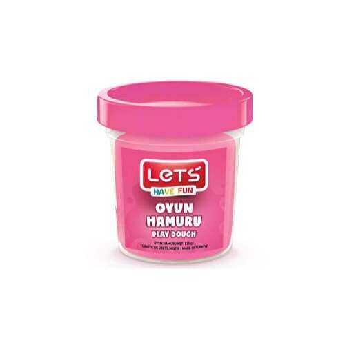 LETS Tek Renk Oyun Hamuru Neon Pembe 115 gr. (Şeffaf Bardak)
