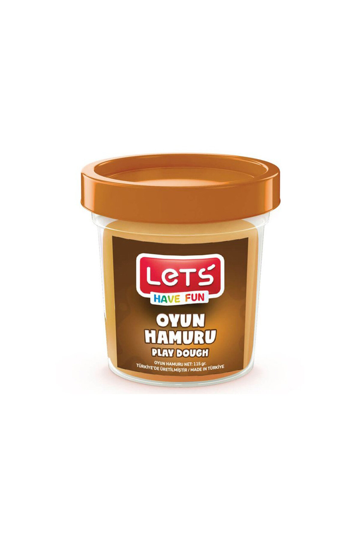 LETS Tek Renk Oyun Hamuru Kahverengi 115 gr. (Şeffaf Bardak)