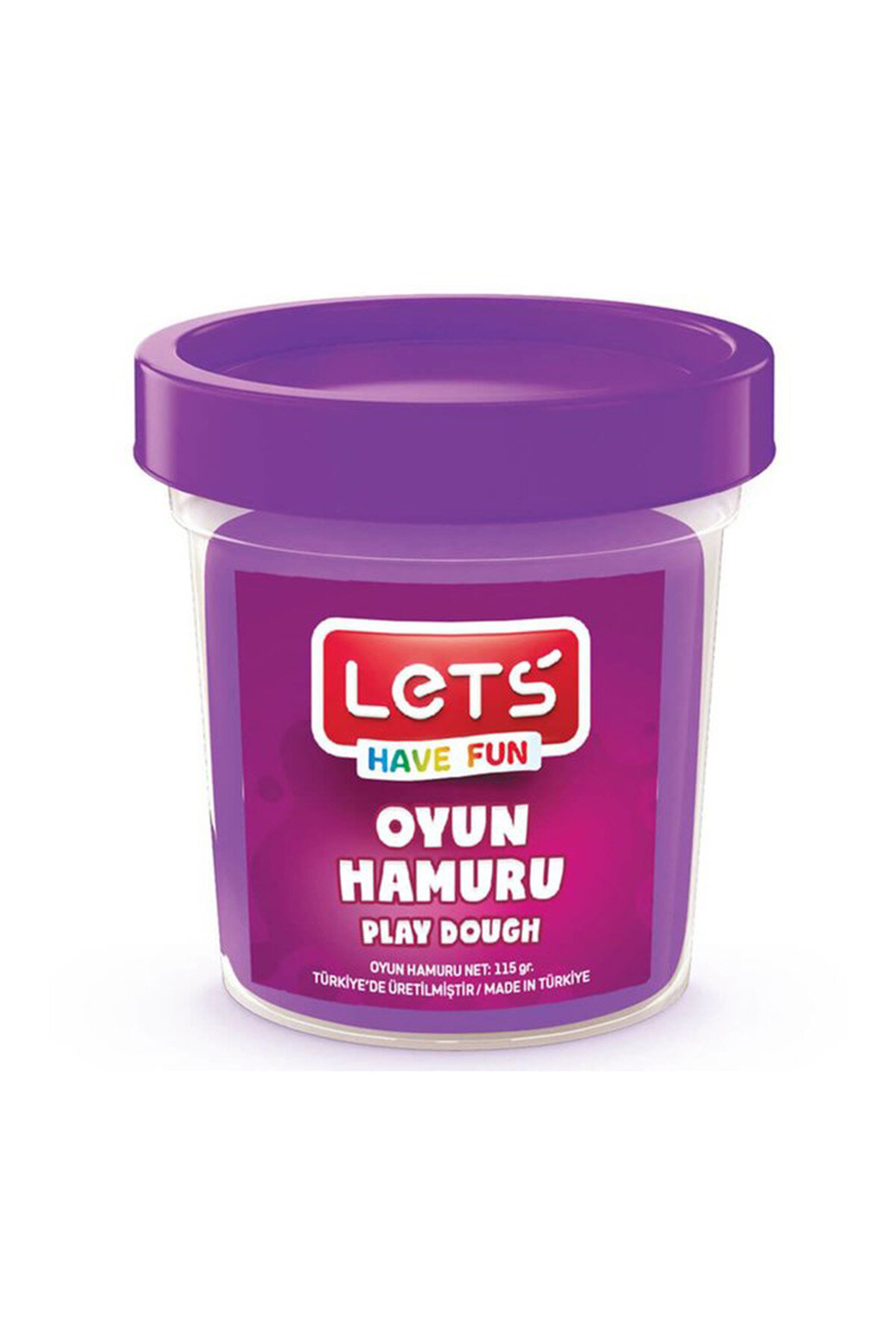 LETS Tek Renk Oyun Hamuru Mor 115 gr. (Şeffaf Bardak)