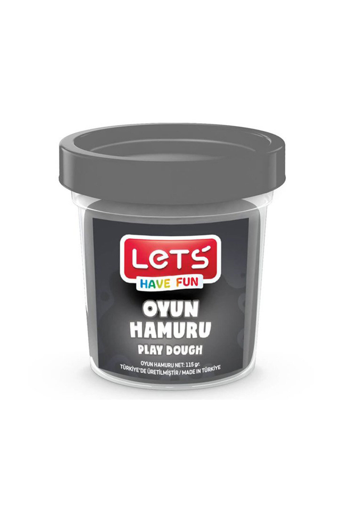 LETS Tek Renk Oyun Hamuru Gri 115 gr. (Şeffaf Bardak)