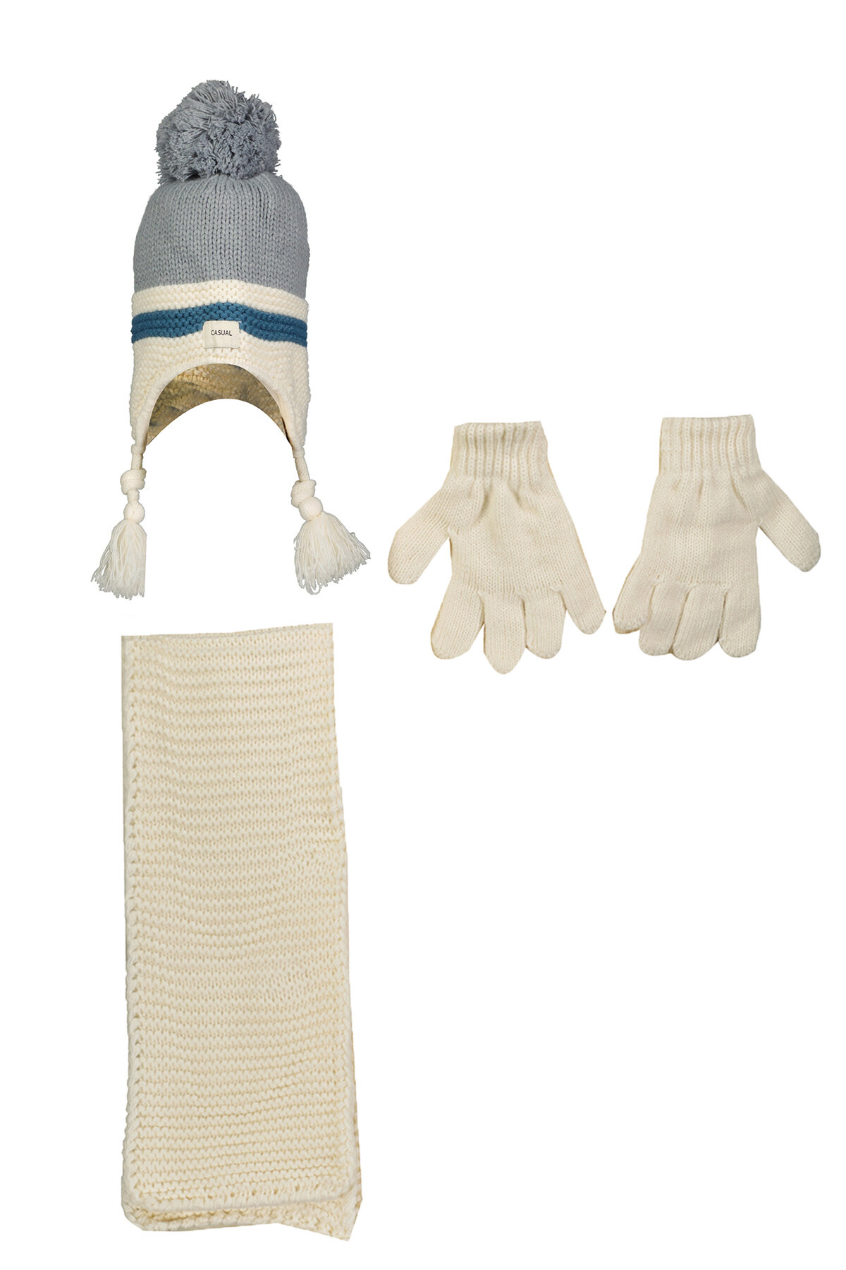 Kitti Erkek Çocuk Atkı Bere Set P-K23160-11KRM