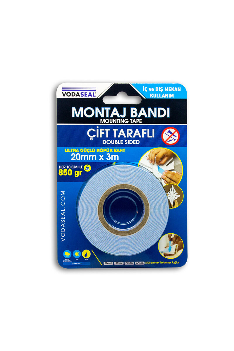 Vodaseal Çift Taraflı Bant Beyaz 20mmx3mt