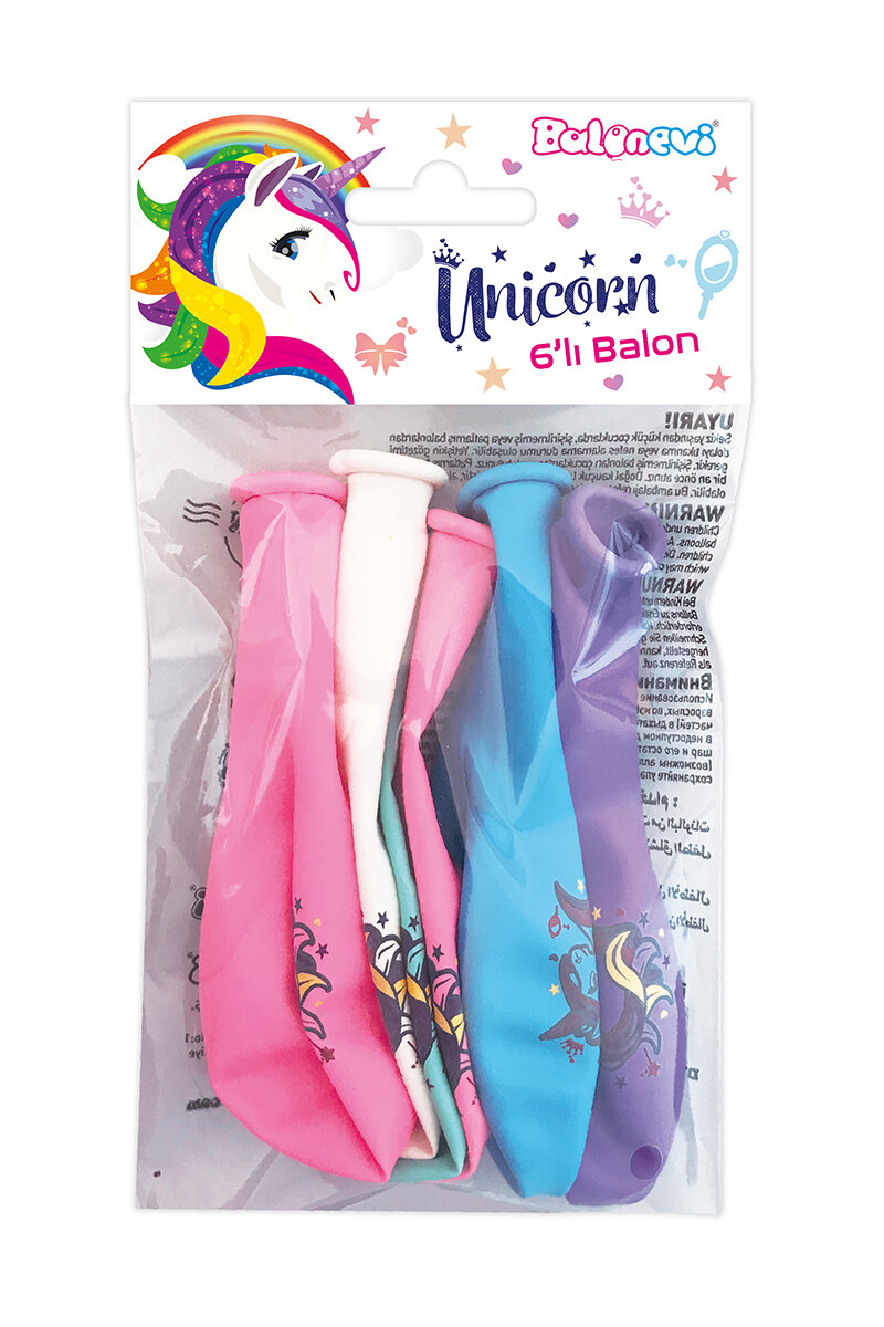 Unıcorn Poşet İçi 6'Lı Balon