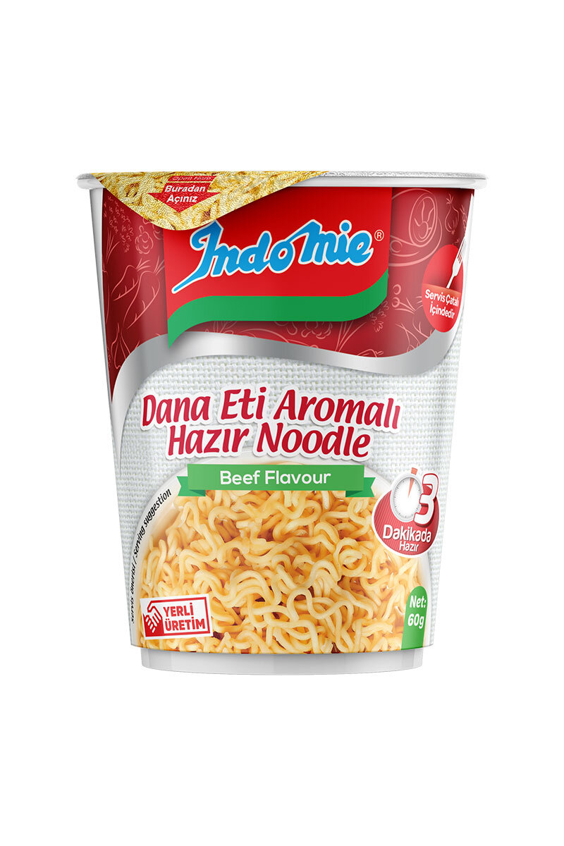 İndomie Dana Etli Aromalı Hazır Noodle Bardak 60 g