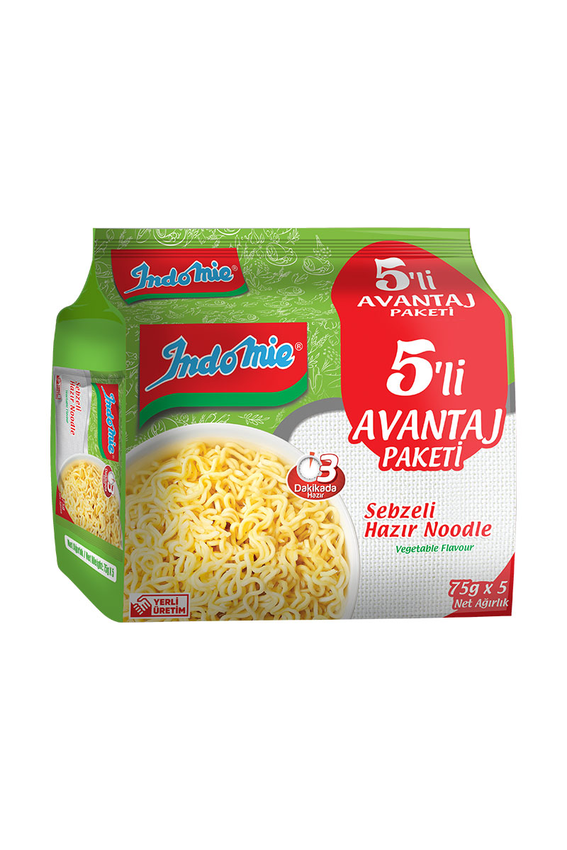 İndomie Sebzeli Hazır Noodle 5'li Paket 375 g