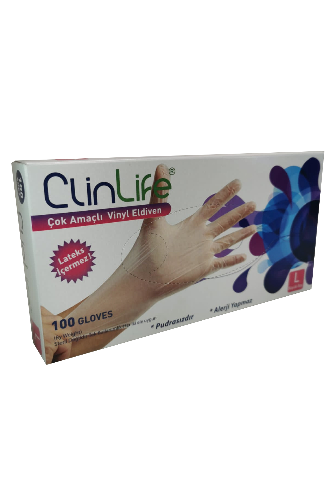 Clinlife Vinyl Eldiven 100'lü Large