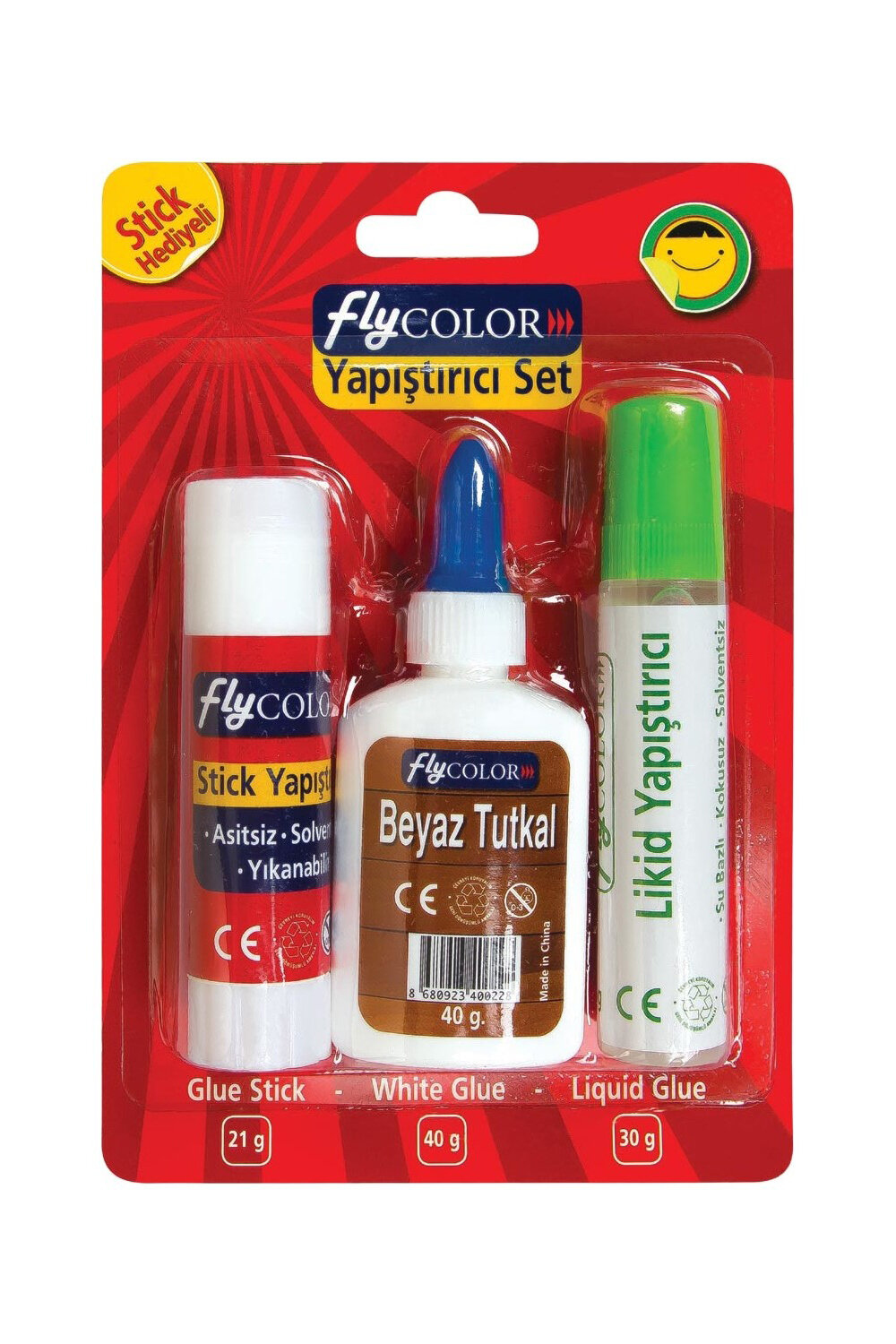 Fly Yapıştırıcı Set 21gr Stick+30 gr Su Bazlı Yapıştırıcı+40 gr Tutkal