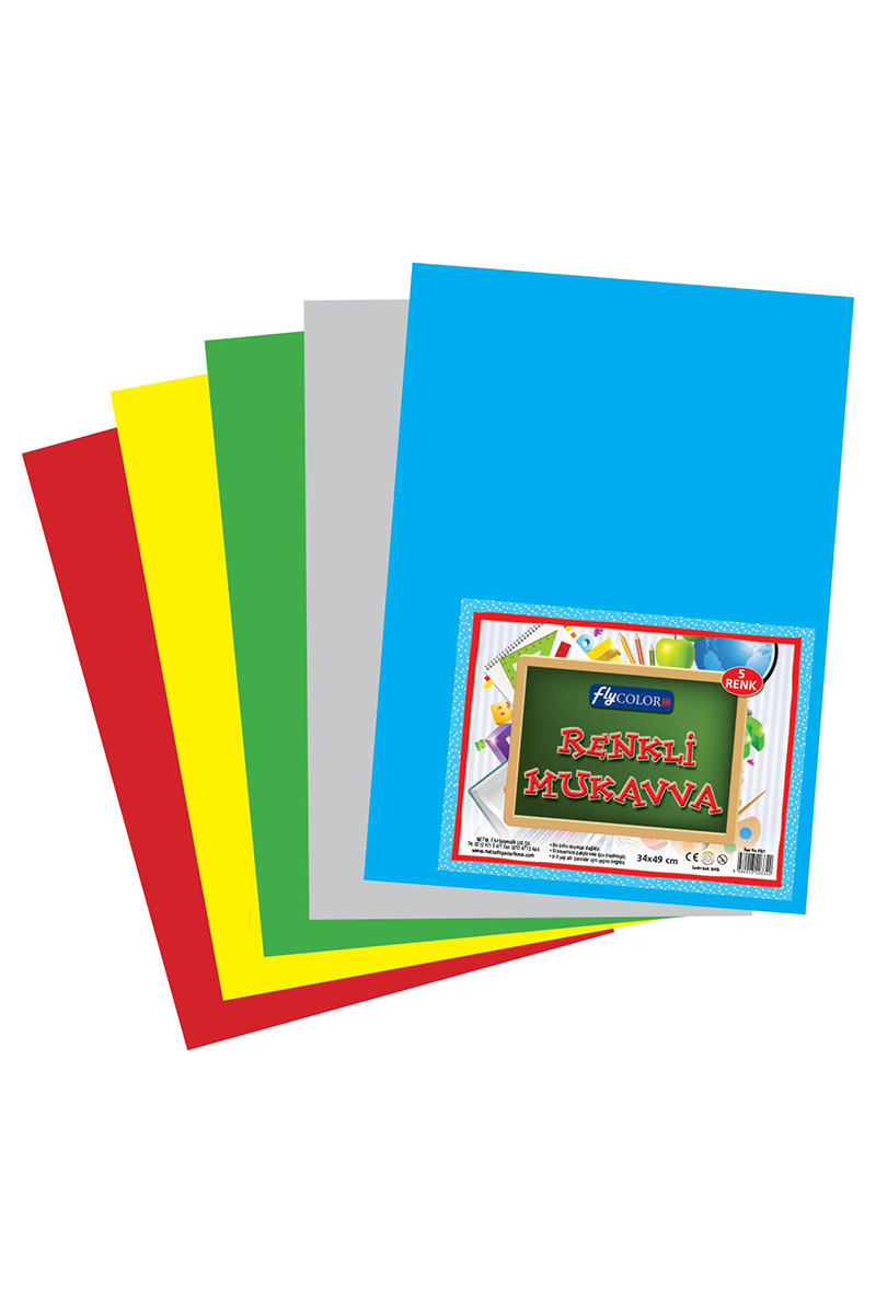 Fly Renkli Mukavva 34x49 cm 5'li