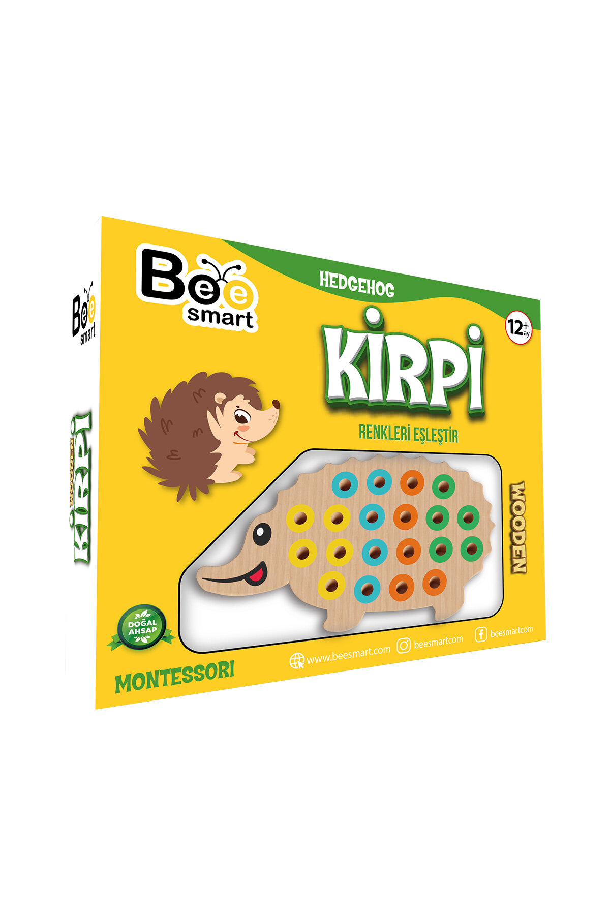 Bee Smart Ahşap Kirpi Bul Tak Eğitici Oyuncak
