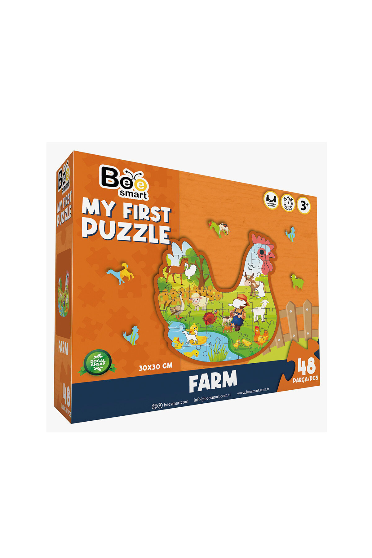 Bee Smart Ahşap Çiftlik Puzzle 48 Parça