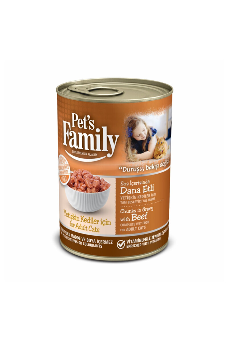 Pets Family Konserve Kedi Dana Etli 400g