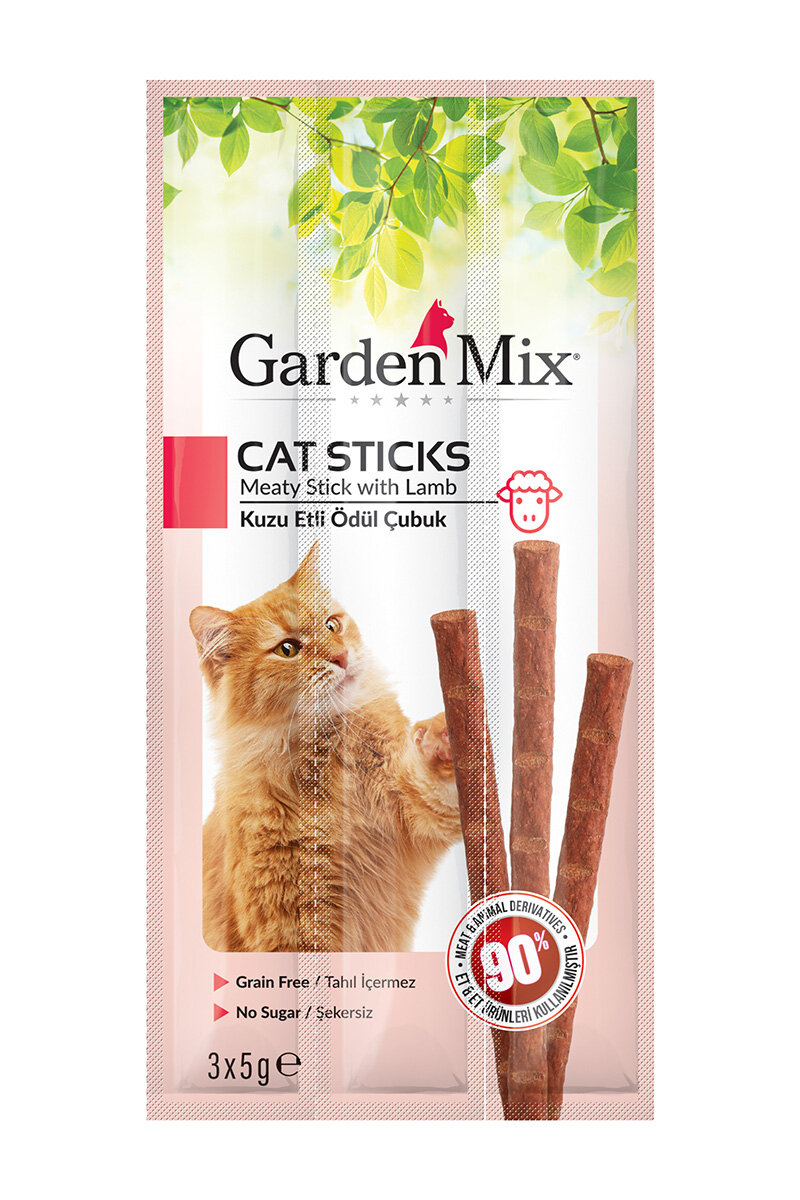 Gardenmix Kuzu Etli Kedi Ödül Çubuk 3 x 5 g