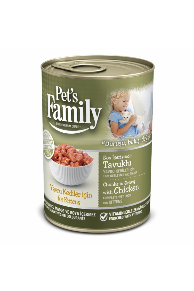 Pets Family Konserve Yavru Kedi Tavuklu 400g