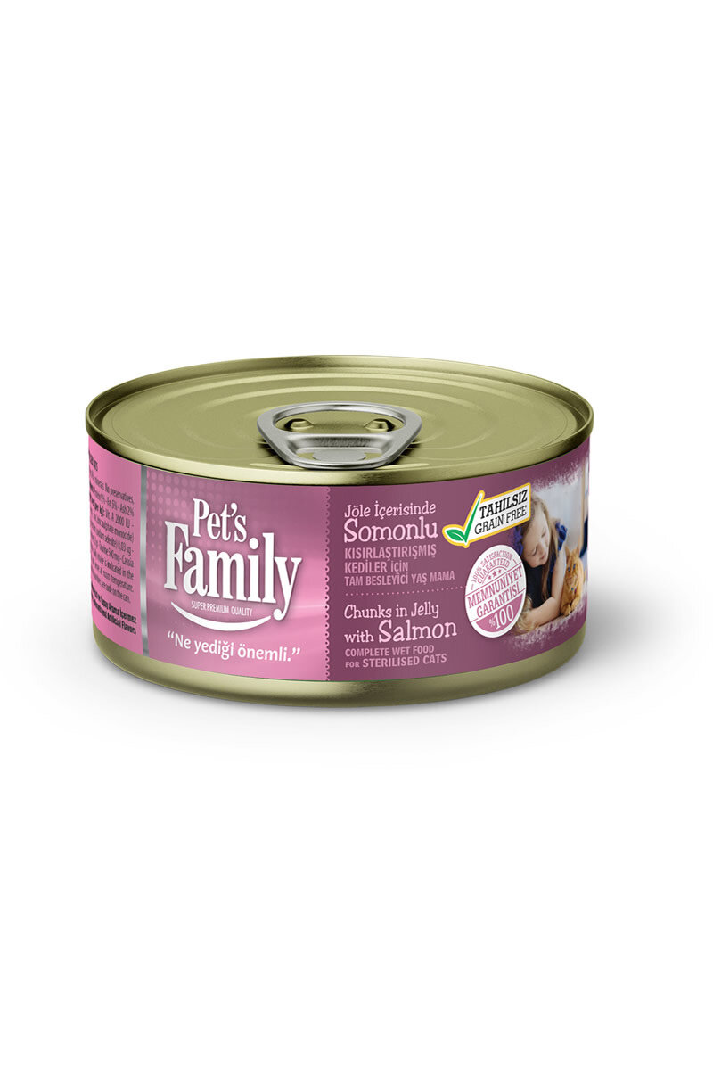Pets Family Konserve Yetişkin Karıştırılmış Somon Kedi Maması 100gr