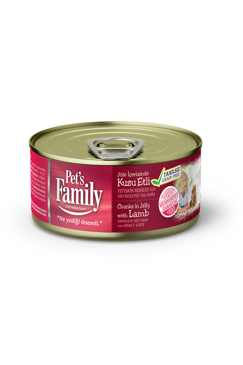 Pets Family Yetişkin Tahılsız Kuzu Etli Kedi Maması 100gr
