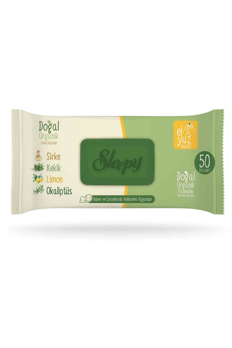 Sleepy Doğal Organik Temizleme Havlusu 50'li