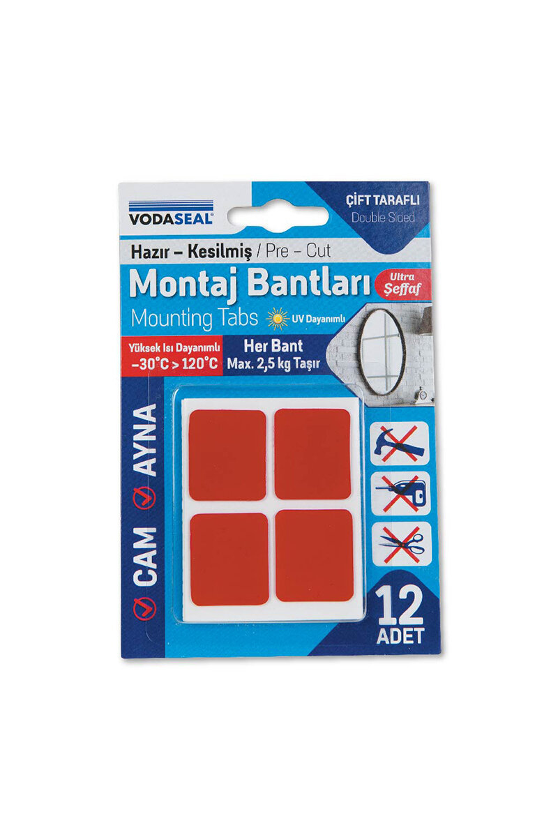 Vodaseal Hazır Montaj Bandı Şeffaf 12'li Set