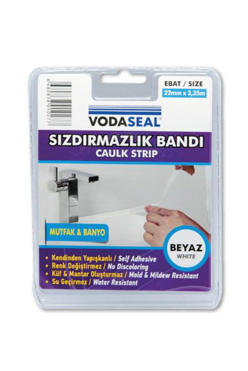 Vodaseal Lavabo Kenar Bandı Beyaz 22mmx335m