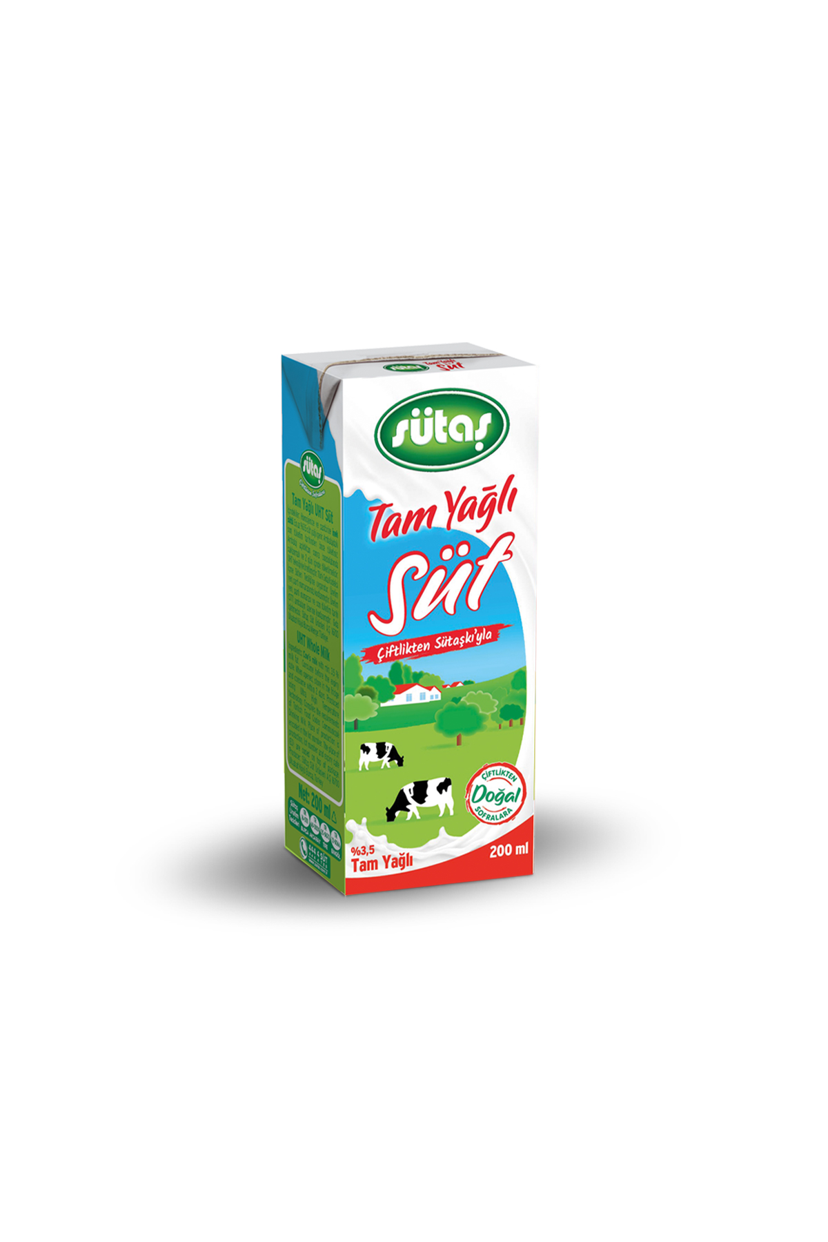 Sütaş Tam Yağlı Süt 200 Ml (%3,5 Yağlı)