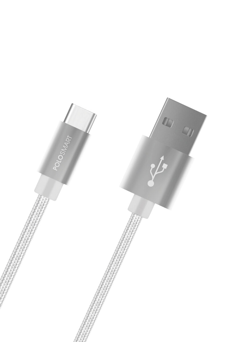 PoloSmart Psm12 Type-C Sarj Kablosu Beyaz 50 Cm