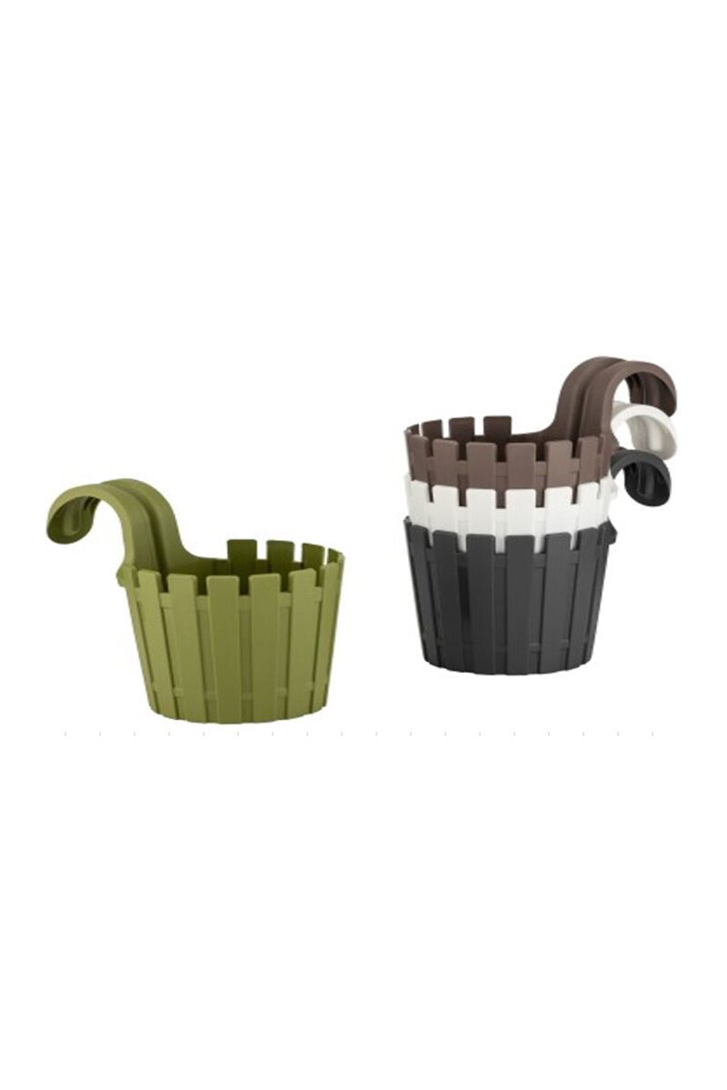 Akasya Tekli Askılı Balkon Saksısı 1,5 Lt Yeşil