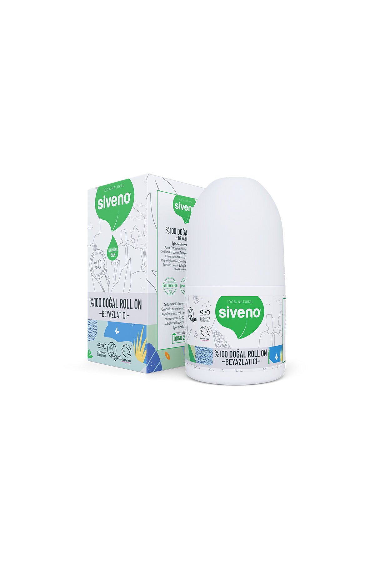 Siveno %100 Doğal Roll On Beyazlatıcı 50 ml