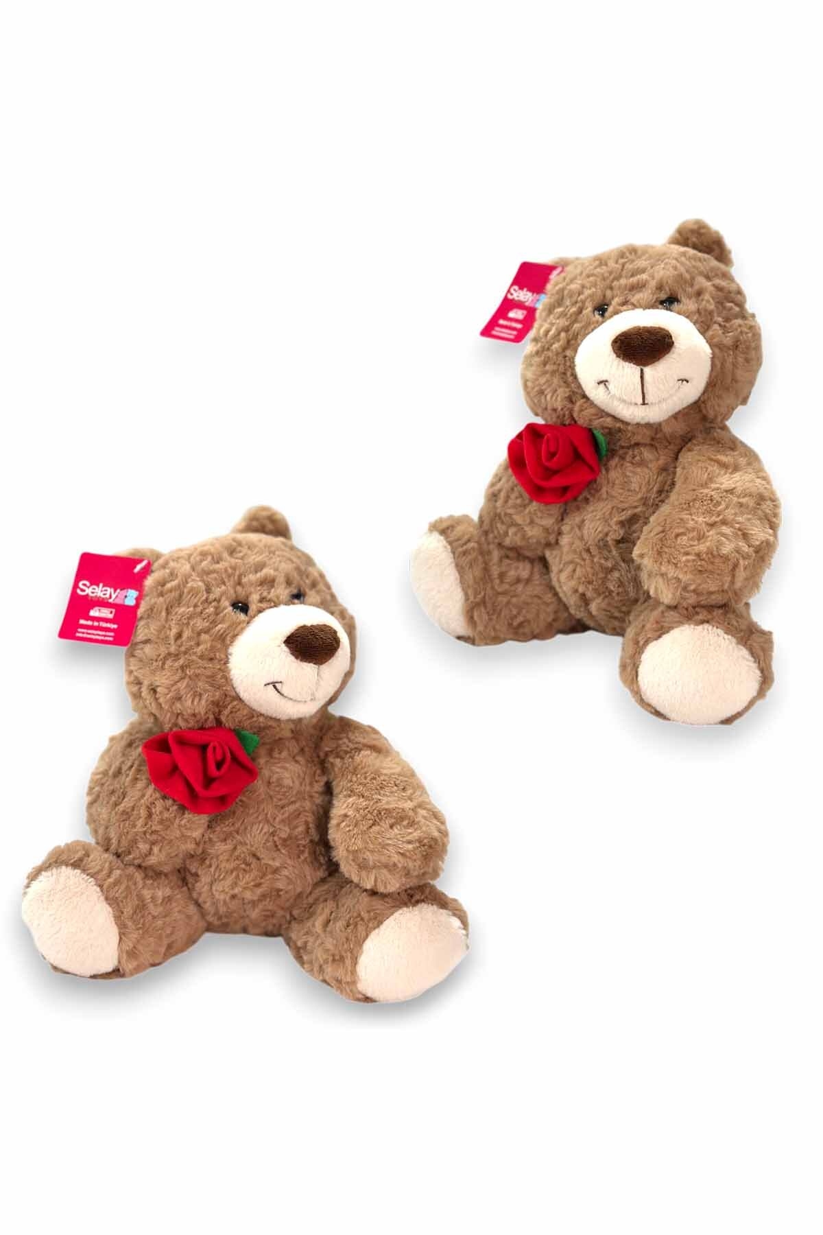 Selay Toys Gül Tutan Pelüş Ayıcık 25 cm 4534