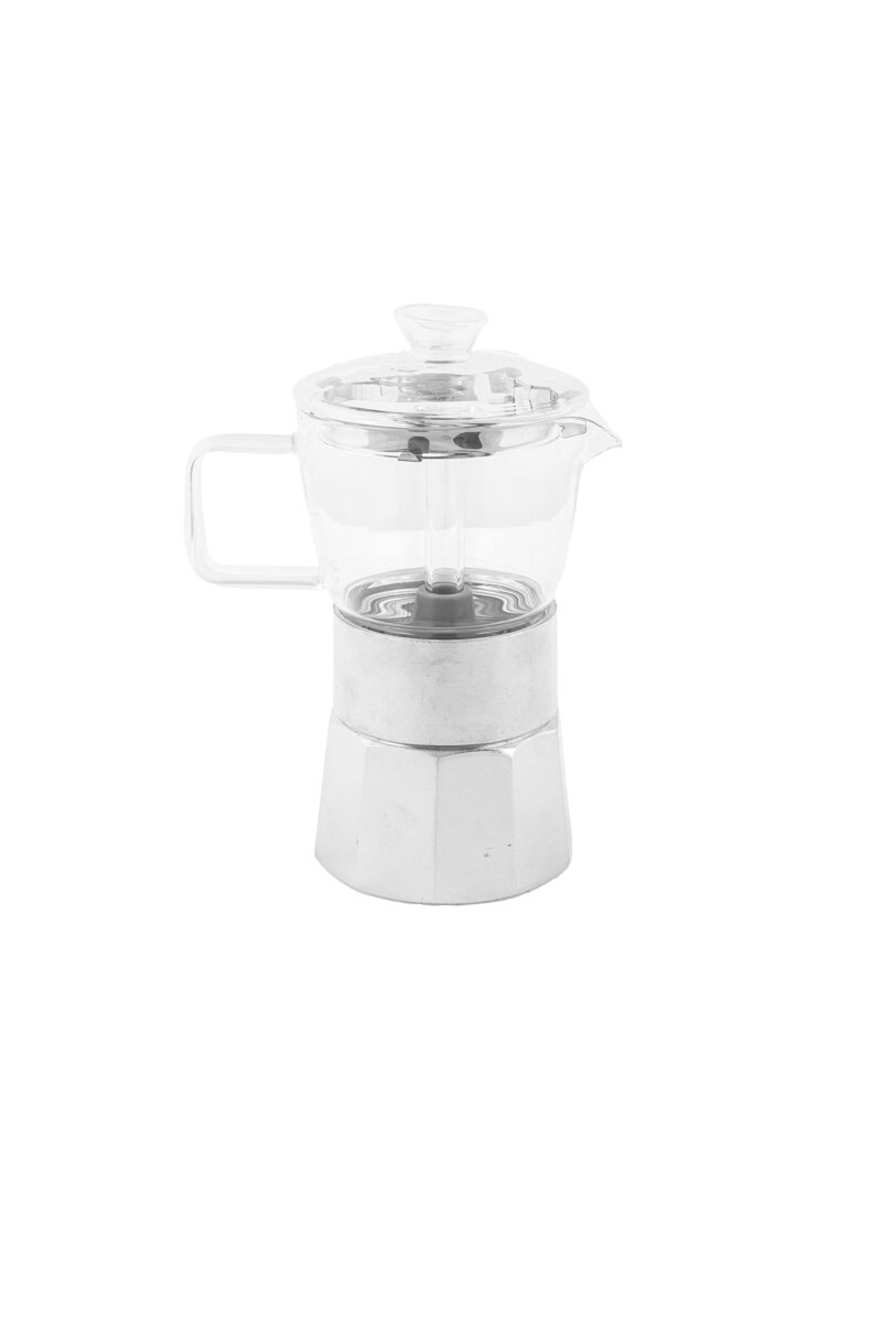 Taşev Silver Cam Moka Pot 3 Fincan