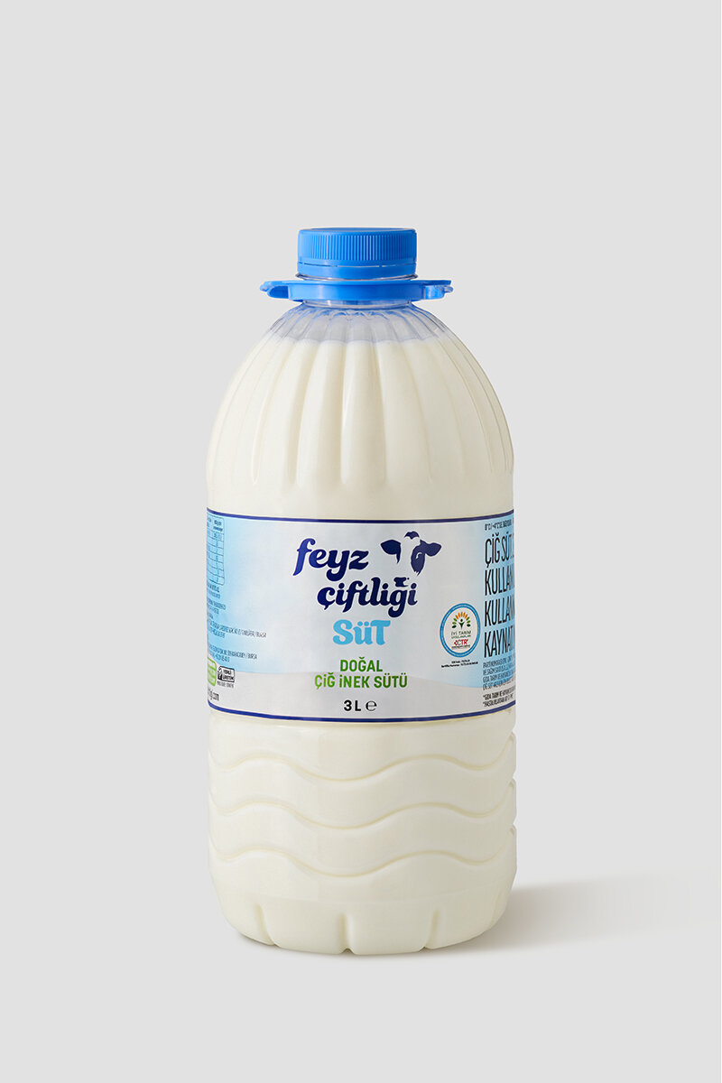 Feyz Süt İşlenmemiş Çiftlik Sütü 3 L (Çiğ Süt)