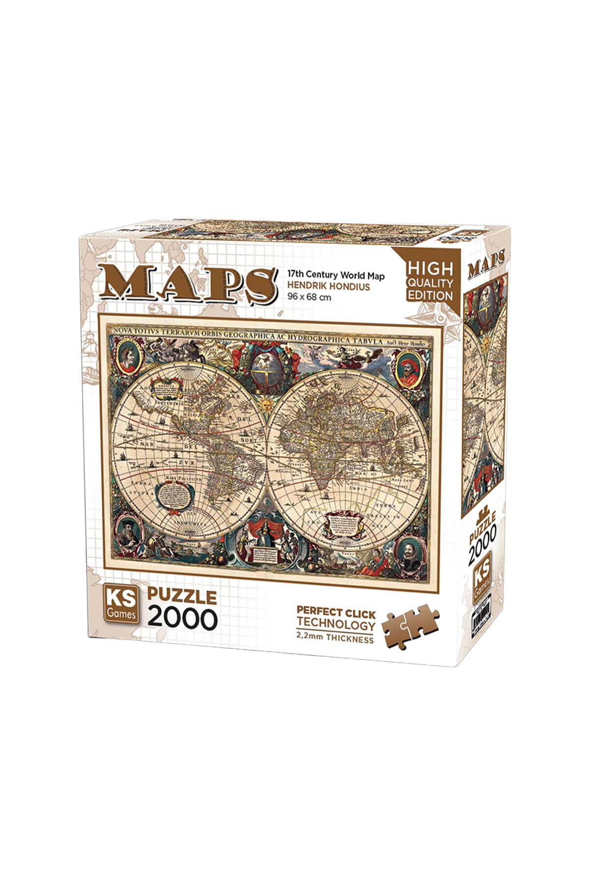 KS Games Vintage World Map Puzzle 2000 parça