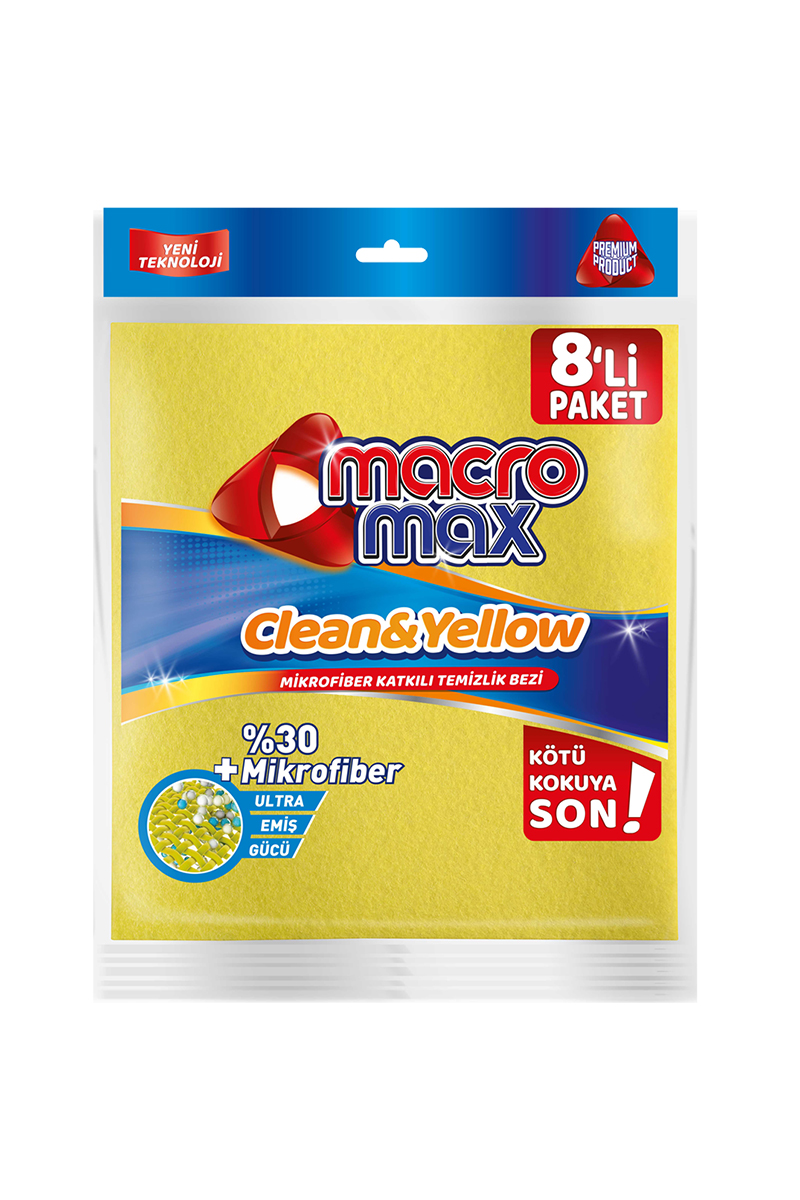 Macromax Temizlik Bezi 8'Li %30 Mikrofiber