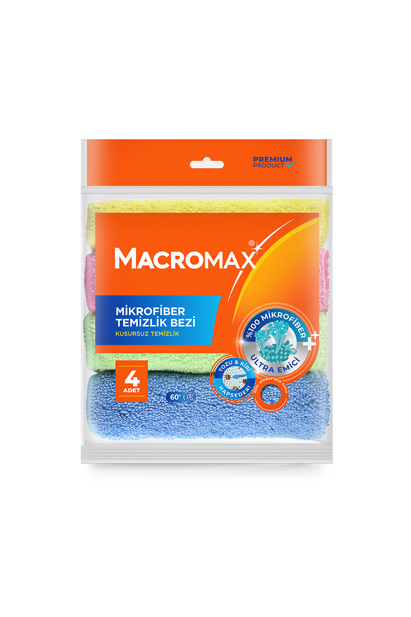 Macromax Mikrofiber Temizlik Bezi 4 Lü