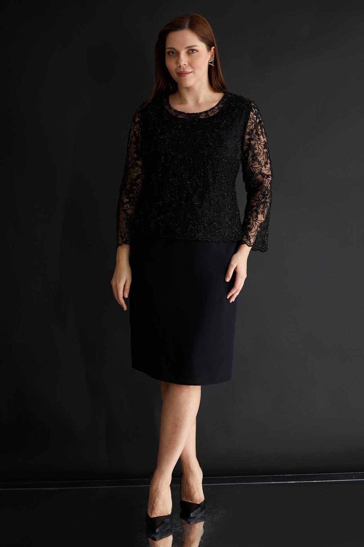 Selen Kadın Büyük Beden Elbise 24YSL7494