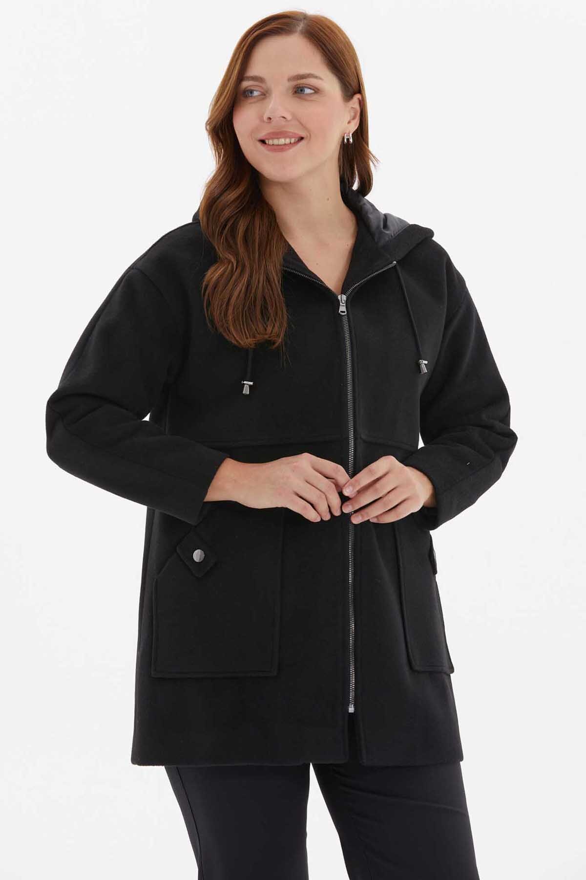 Selen Kadın Büyük Beden Kaban 24KSL9382