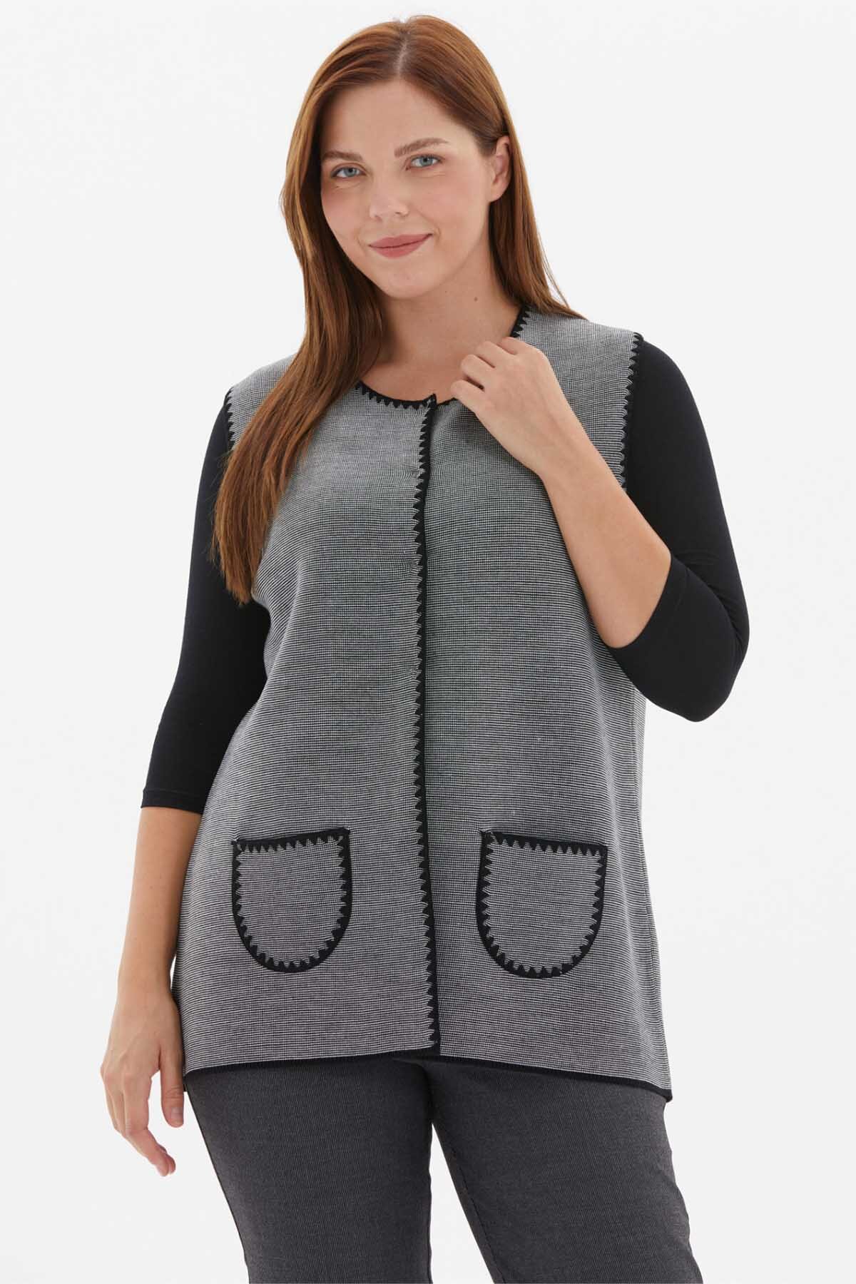 Selen Kadın Büyük Beden Yelek 24KSL2045