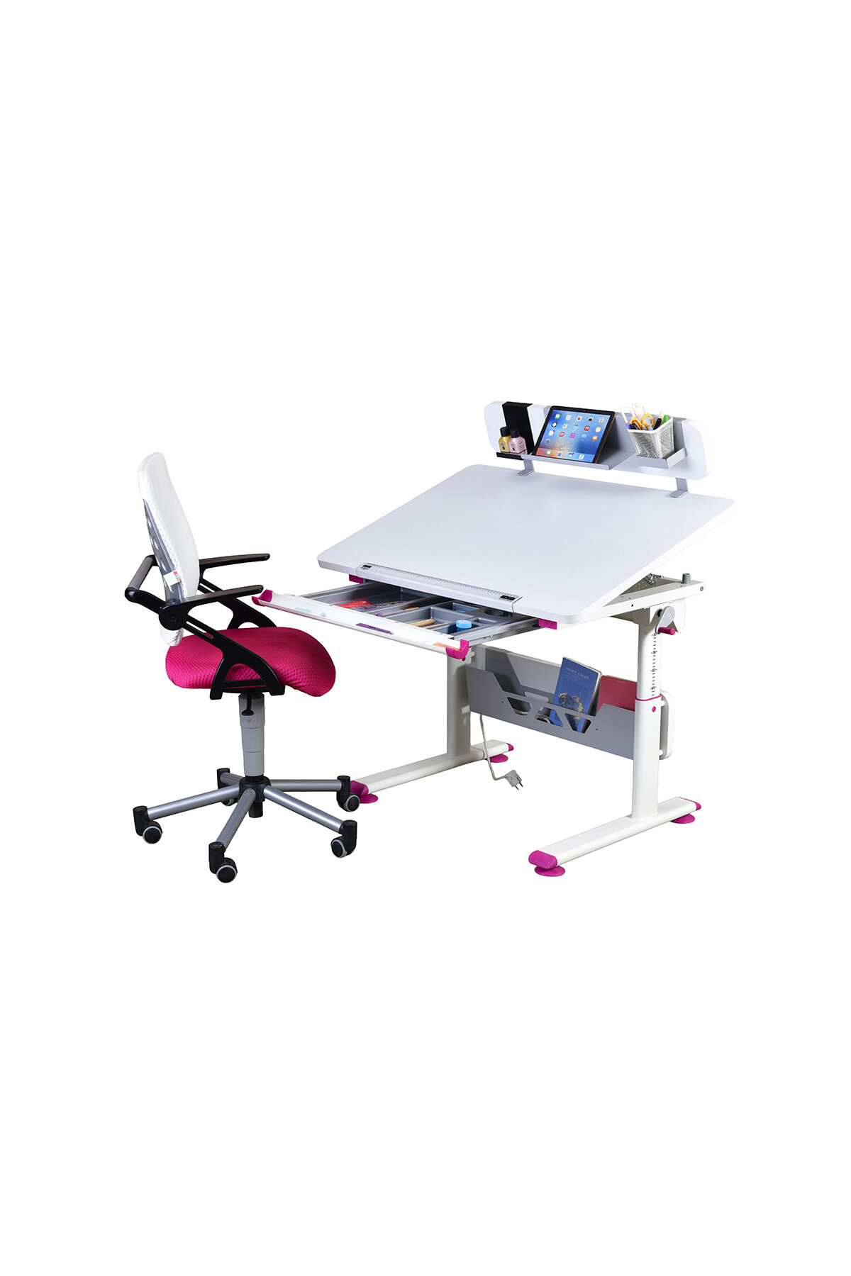 Vega Çalışma Masası Takımı minivega-advanced MVADA Ekru Fuşya