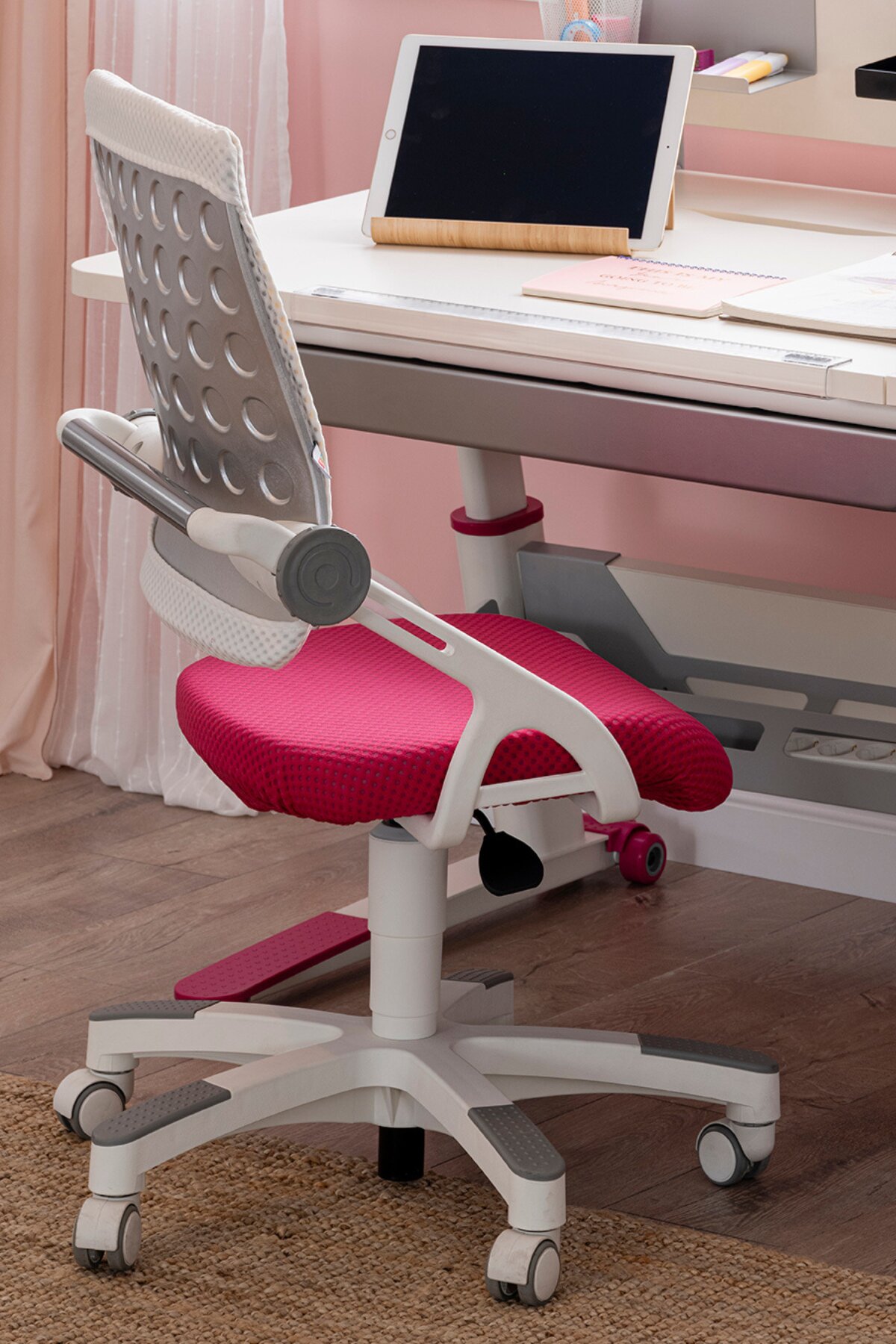 Creo Mobili Sirius Sandalye Fuşya Beyaz Srsan-7