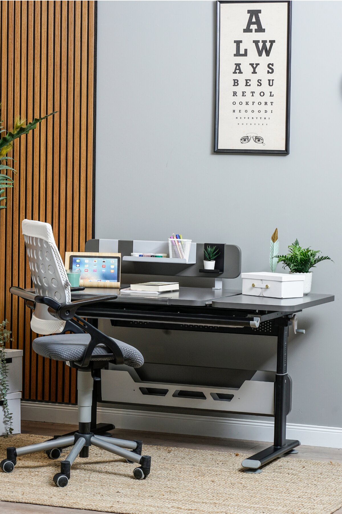 Creo Mobili Vega Advanced Çalışma Masası Takımı Antrasit Gri Vgadv