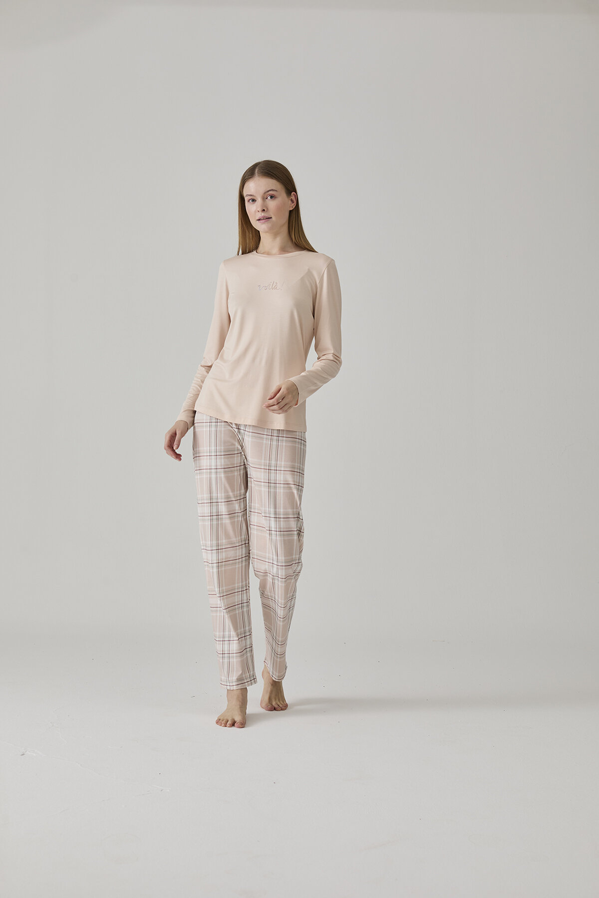 Pamuk&Pamuk Kadın Ekose Desenli Pijama Takımı W25027.PDR