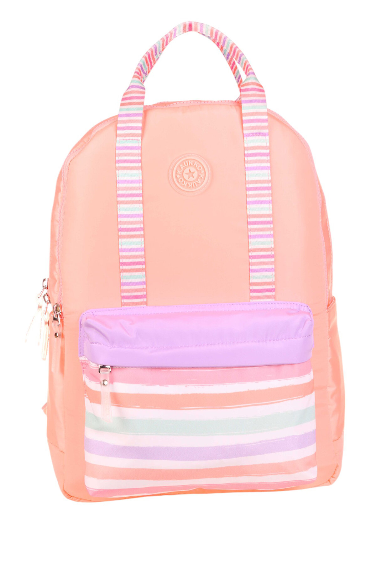 Kaukko Double Strıpe Sırt Çantası (Salmon)