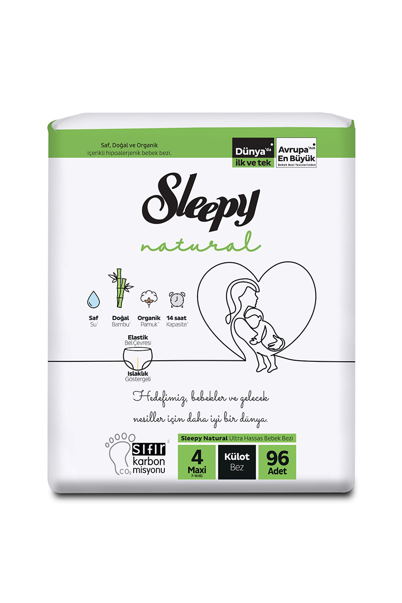 Sleepy Natural 4'lü Külot Bez (4) Numara 96 Adet 7-14 kg