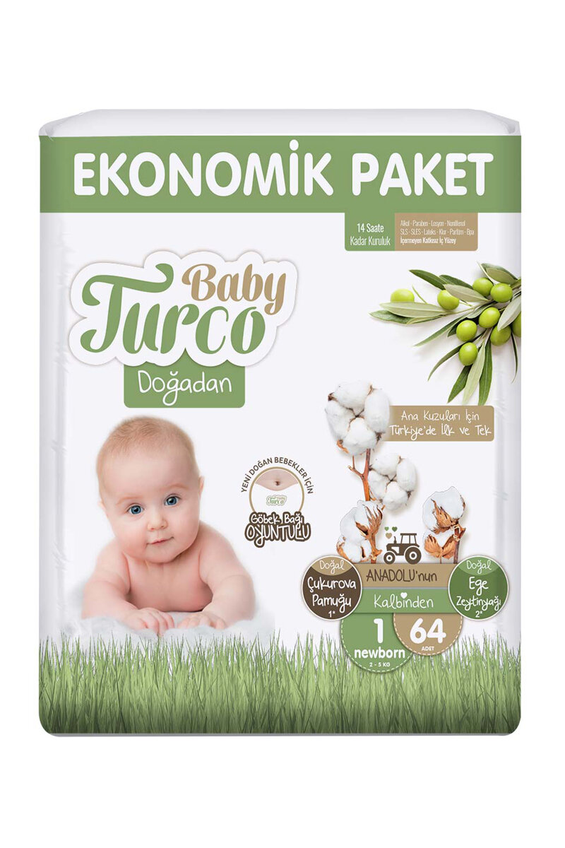 Baby Turco Doğadan Jumbo (1) Yenidoğan 2-5 kg 64 Adet